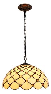 BRILAGI - Tiffany витражен полилей на верига IVORY SMOOTH 1xE27/60W/230V Ø40 cm