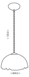 BRILAGI - Tiffany витражен полилей на верига IVORY SMOOTH 1xE27/60W/230V Ø40 cm