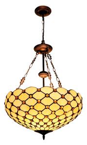 BRILAGI - Tiffany витражен полилей на верига IVORY SMOOTH 3xE27/60W/230V pr.50 cm