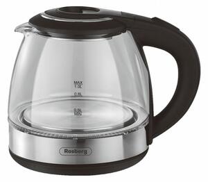 Електрическа кана Rosberg R51230Q, 1 л, 1500W, черна
