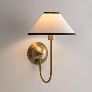Globen Lighting Стенна лампа IRIS на Lighting, кремав цвят, височина 32 см, Бежов, Дневна/трапезария, Плат / текстил, Скандинавски
