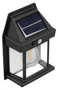 LED соларна стенна лампа със сензор LED/3,7V 600 mAh IP44 черна