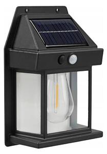 LED соларна стенна лампа със сензор LED/3,7V 600 mAh IP44 черна