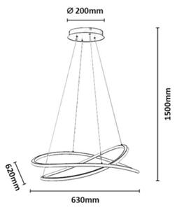 Rabalux 72341 - LED димируем полилей на кабел MALIRA 75W/230V 3000-6500K+с дистанционно управление