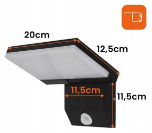 LED външен стенен осветител със сензор LED/18W/230V IP44 черен