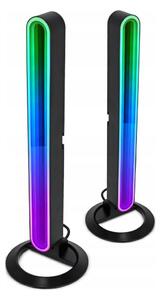 КОМПЛЕКТ 2x LED RGBIC димируема настолна лампа LED/5W/5V черна + дистанционно управление