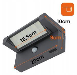 LED Външен стенен осветител със сензор LED/25W/230V IP54 черен