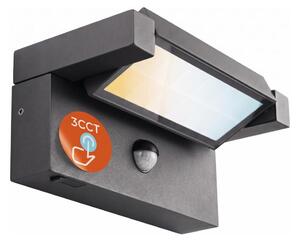 LED Външен стенен осветител със сензор LED/25W/230V IP54 черен