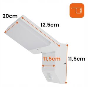 LED външна стенна лампа с сензор LED/18W/230V IP44 бяла