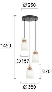 Полилей на кабел HILDA 3xE14/40W/230V черен/кафяв