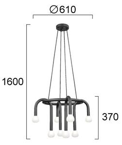 Полилей на кабел DELORI 8xG9/28W/230V черен