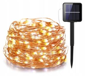 LED соларен декоративен гирлянд 200xLED/1,2V 800 mAh 12 m IP44 черен