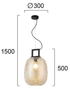 Полилей на кабел LUCY 1xE27/40W/230V димно бежов
