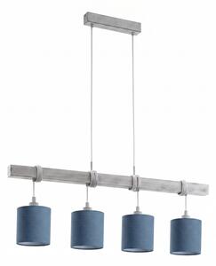 Brilagi - LED полилей на кабел NUBILA 4xE27/60W/230V сив/тъмносин