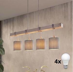 Brilagi - LED полилей NUBILA на кабел 4xE27/60W/230V сив