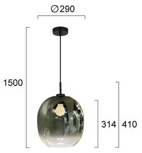 Полилей на кабел MIRROR 1xE27/14W/230V опушено зелено