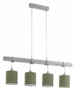 Brilagi - LED полилей на кабел NUBILA 4xE27/60W/230V сив/зелен