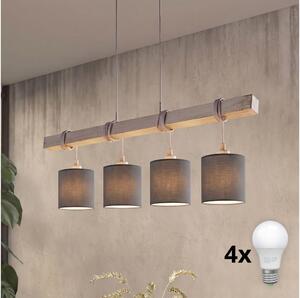 Brilagi - LED полилей на кабел NUBILA 4xE27/60W/230V сив/антрацит
