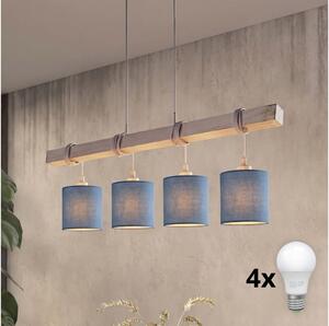 Brilagi - LED полилей на кабел NUBILA 4xE27/60W/230V сив/тъмносин