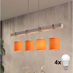Brilagi - LED полилей на кабел NUBILA 4xE27/60W/230V сив/оранжев