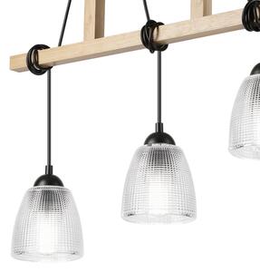 Полилей на кабел LEANDRA 3xE27/15W/230V дъб/черно