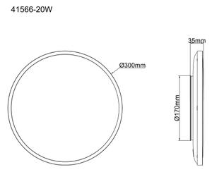 Globo 41566-20W - LED плафон NIELSEN LED/20W/230V 4000K, диаметър 30 см, бял