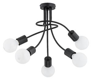 Полилей PLENA за повърхностен монтаж, 5xE27/15W/230V, черен