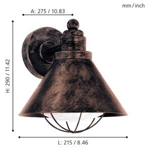 Eglo 94858 - Екстериорна лампа BARROSELA 1xE27/40W/230V IP44