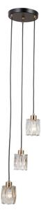 ITALUX PND-40813-3R-BK-HBR - Полилей на кабел TORNO 3xE14/40W/230V черен/златен