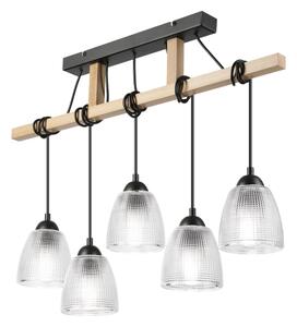 Полилей на кабел LEANDRA 5xE27/15W/230V дъб/черно