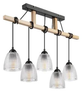 Полилей на кабел LEANDRA 5xE27/15W/230V дъб/черно
