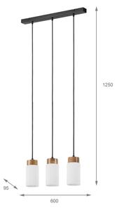 Полилей на кабел MARKUS 3xE27/15W/230V черен/дъб