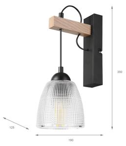 Настенна лампа LEANDRA 1xE27/15W/230V дъб/черно
