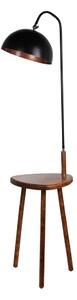 Черна/кафява подова лампа с рафт с метален абажур (височина 160 cm) Table – Opviq lights