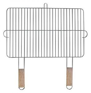Метална скара за барбекю MasterGrill MG255, 2 дървени дръжки, Размер на скарата 54 х 34 см, Инокс/кафяв