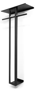 Черна стоманена стенна закачалка с рафт 70 cm Luno Large – Spinder Design