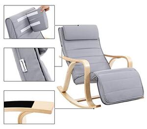 Люлеещ се стол, Songmics, Сив, 116x67x88 см