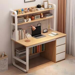 Бюро с рафтове Soco MDF натурален - бял 120x50x144см