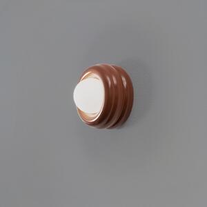 Argon Стена лампа Tina, теракота/опал, стъкло, Ø 19 cm, Затъмняване, Кафяв / ръждив, Дневна/трапезария, Стъкло