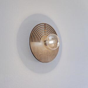 TK Lighting Стенна лампа Lunar, бяла/цвят на дърво, Ø 30 cm, G9, Затъмняване, Дърво, Дневна/трапезария, Дървесина, Модерен
