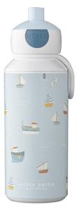 Бяла/светлосиня детска бутилка 400 ml Sailors bay – Mepal