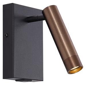 Модерна стенна лампа черна с тъмен бронз, регулируема с USB-C - Croft