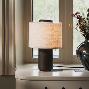 Globen Lighting Настолна лампа Bosco, бежова/кафява, височина 39 cm, Бежов, Дневна/трапезария, Дървесина