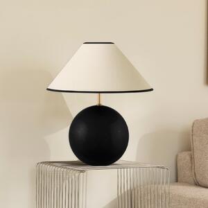 Globen Lighting Настолна лампа IRIS, бежова/черна, височина 39 cm, Бежов, Дневна/трапезария, Плат / текстил, Винтидж