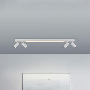 PURE LED таванска лампа Lines, 120 cm, бяла, CCT, дистанционно управление, Затъмняване, Бял, Дневна/трапезария, Метал, Модерен
