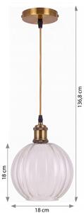 BRILAGI - LED полилей на кабел RETRO GLASS 1xE27/60W/230V Ø 18 см златен/прозрачен