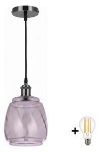 BRILAGI - LED полилей на кабел RETRO GLASS 1xE27/60W/230V pr. 26cm черен/димно сив