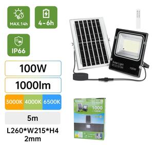 Aigostar-LED Соларен прожектор LED/100W/3,2V 2000mAh 3000K/4000K/6500K IP66 + с дистанционно управление