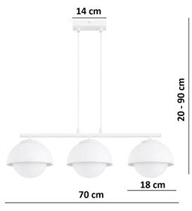 BRILAGI - Полилей на кабел COSMO 3xE27/60W/230V бял/златен