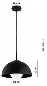 BRILAGI - Полилей на кабел COSMO 1xE27/60W/230V Ø 30 cm черен